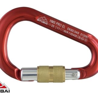 Stubai HMS PRO EASYLOCK screw gate carabiner, Red