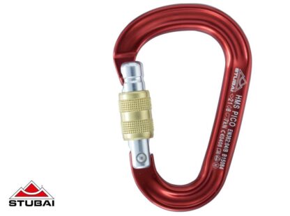 Stubai HMS PICO EASYLOCK karabijnhaak met schroefsluiting, Rood