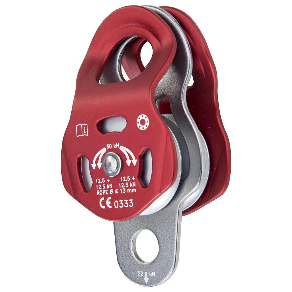 PULLEY WITH FIXED SIDE PLATES CARRUCOLA POULIE FIXE NERA PETZL ALPINISMO 