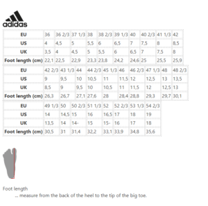 adidas socks size chart eu