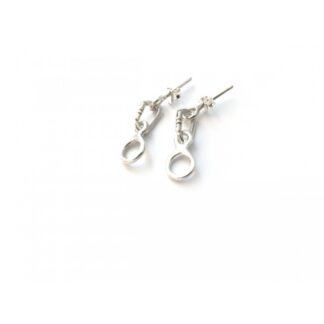 Boucles d'oreilles avec mousqueton et descendeur en huit, en argent sterling.