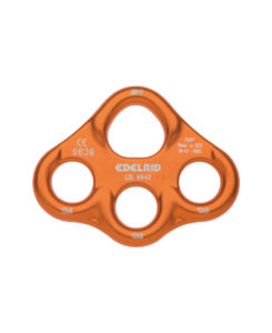 Edelrid Mini Rig. Small, lightweight aluminium rigging plate suitable for extending from one to three anchor points.