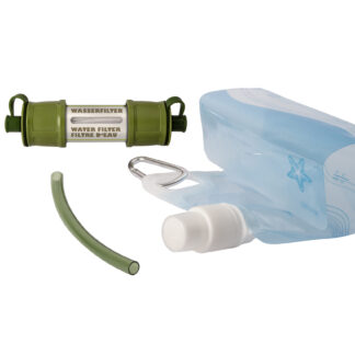water filter. UV-Filter, charcoal, microfibre or ceramic filters remove amoeba, bacteria, Bilharzi, Cysts and Giardia Lamblia etc. from the water.