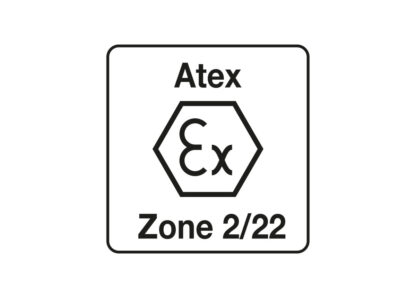 Il répond aux exigences de certification ATEX zone 2/22 (II 3 GD Ex ic IIB T4 Gc IIIC T135° C Dc) pour le travail dans des environnements explosifs.