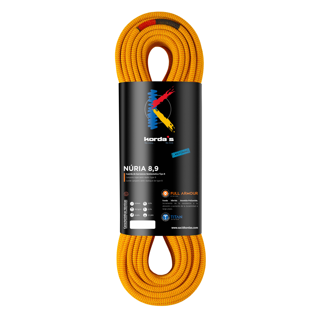 Static rope Kordas NURIA 8.9 mm (Full-ARMOUR system)